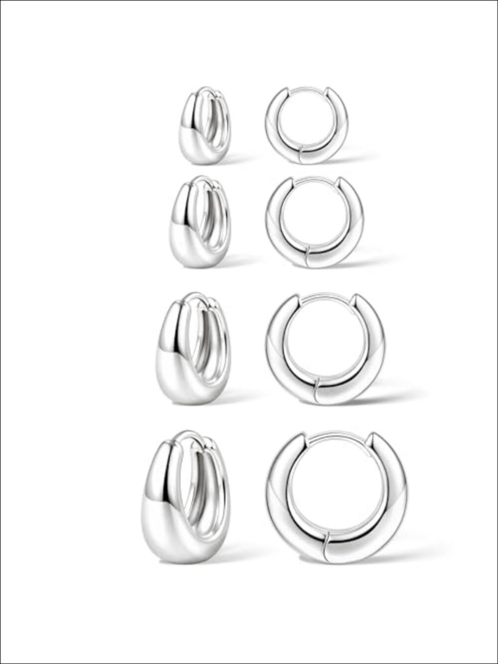 Small Gold Plated Huggie Hoop Earrings Set Hypoallergenic Sterling Silver Mini